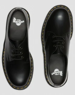 1461 Quad Glattleder Plattform Schuhe in Schwarz