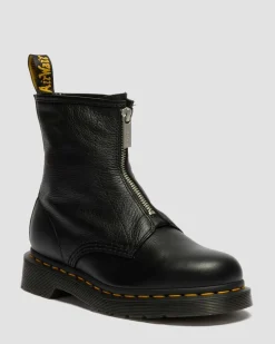 1460 Soft Leder Stiefel mit Reissverschluss in Schwarz