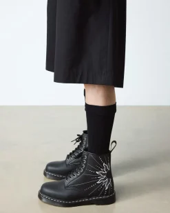 1460 Solar Flare Reclaimed Leder Stiefel in Schwarz & Weiß