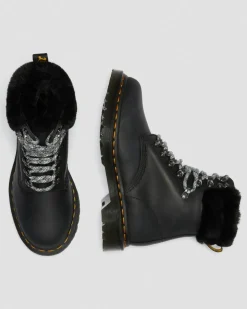 1460 Stiefeletten Mit Kunstpelzfutter Und Serena-Kragen in Schwarz