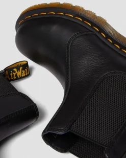 2976 Virginia Leder Chelsea Boots in Schwarz