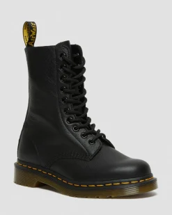 1490 Virginia Leder Hohe Stiefel in Schwarz