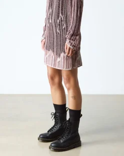 1490 Virginia Leder Hohe Stiefel in Schwarz