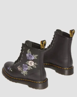 1460 Vonda Floral Reclaimed Leder Stiefel in Schwarz & Weiß
