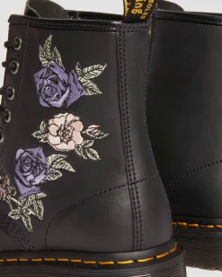 1460 Vonda Floral Reclaimed Leder Stiefel in Schwarz & Weiß
