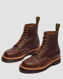 1460 Wild Grain Leder Stiefel in Sepia Braun