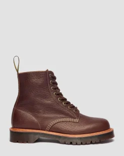 1460 Wild Grain Leder Stiefel in Sepia Braun