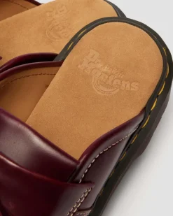 Adrian Leder Mules in Cherry Red