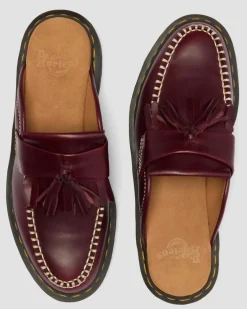 Adrian Leder Mules in Cherry Red