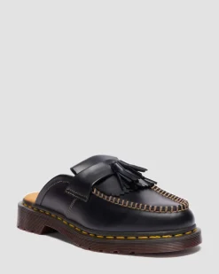 Adrian Leder Mules in Schwarz