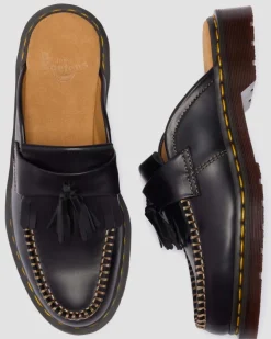 Adrian Leder Mules in Schwarz