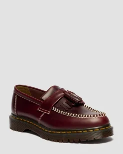 Adrian Orleans Leder Tassel Loafer in Cherry Red