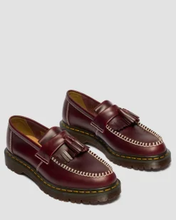 Adrian Orleans Leder Tassel Loafer in Cherry Red