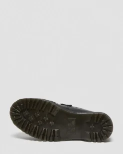 Adrian Quad Leder Plateau Tassle Loafer in Schwarz