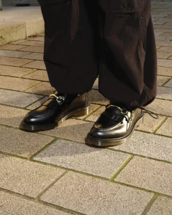 Adrian Snaffle Glattleder Tassel Loafer in Schwarz