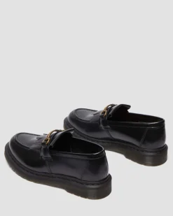 Adrian Snaffle Glattleder Tassel Loafer in Schwarz