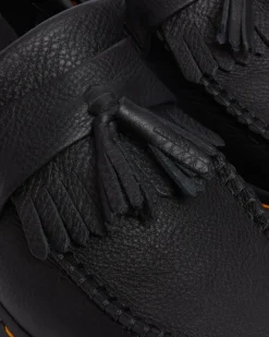 Adrian Virginia Leder Tassel Loafer in Schwarz