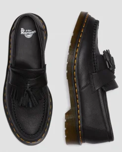 Adrian Virginia Leder Tassel Loafer in Schwarz