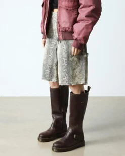 ANISTONE KNIEHOHE CRAZY HORSE BIKER BOOTS in Dunkelbraun