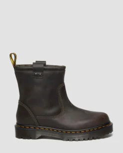 Anistone Lo Leder Biker Boots in Anthrazitgrau