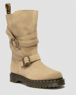 Anistone Two Strap Wildleder Biker Boots in Tan