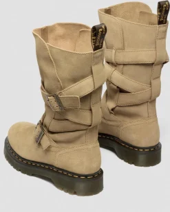 Anistone Two Strap Wildleder Biker Boots in Tan