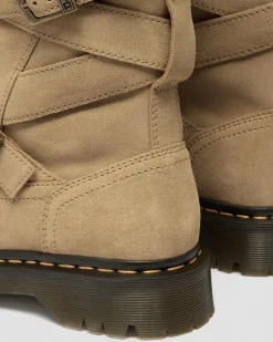 Anistone Two Strap Wildleder Biker Boots in Tan