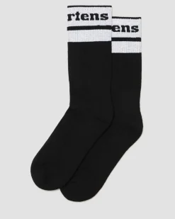 Athletic Logo Organic Cotton Blend Socken in Schwarz & Weiß