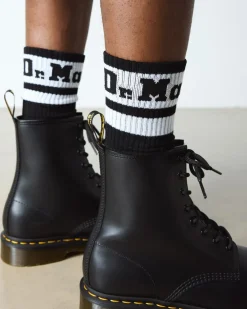 Athletic Logo Organic Cotton Blend Socken in Schwarz & Weiß