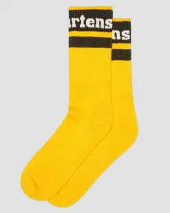 Athletic Logo Organic Cotton Blend Socken in Gelb