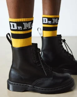 Athletic Logo Organic Cotton Blend Socken in Gelb