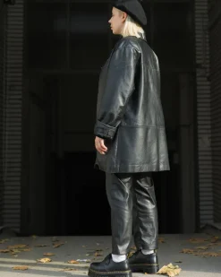 Audrick Nappa Lux Leder Plateauschuhe in Schwarz