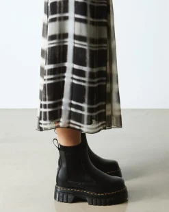 Audrick Nappa Lux Leder Plateau Chelsea Boots in Schwarz