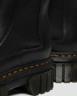 Audrick Nappa Lux Leder Plateau Chelsea Boots in Schwarz