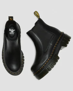 Audrick Nappa Lux Leder Plateau Chelsea Boots in Schwarz