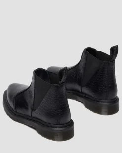 Bianca II Tapered Croc Emboss Leder Lo Stiefel in Schwarz