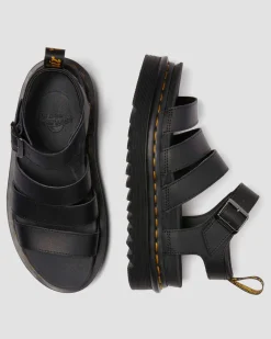Blaire Athena Leder Riemensandalen in Schwarz