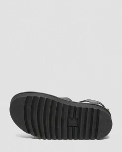 Blaire Quad Hydro Leder Plateau Gladiator Sandalen in Schwarz