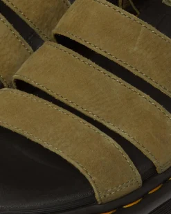 Blaire Tumbled Nubuck Sandalen in Muted Olive