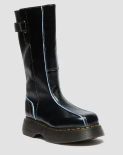 Buzz Hi Gloss Leder Stiefel in Schwarz