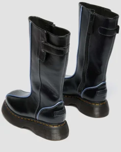 Buzz Hi Gloss Leder Stiefel in Schwarz