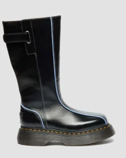 Buzz Hi Gloss Leder Stiefel in Schwarz