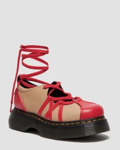 BUZZ LEDER BALLERINAS in Rot