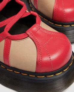 BUZZ LEDER BALLERINAS in Rot