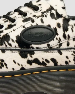 Buzz 5-Ösen Dalmatiner Hair On Leder Schuhe in Creme & Schwarz