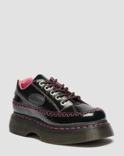 Buzz 5-Ösen Distressed Lackleder Schuhe in Schwarz