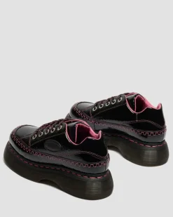Buzz 5-Ösen Distressed Lackleder Schuhe in Schwarz