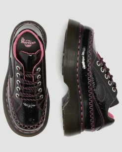 Buzz 5-Ösen Distressed Lackleder Schuhe in Schwarz