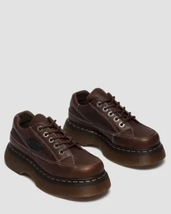 Buzz 5-Ösen Grizzly Leder Schuhe in Dunkelbraun