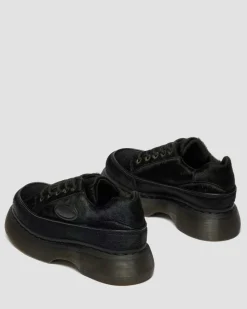 Buzz 5-Ösen Hair On Leder Schuhe in Schwarz